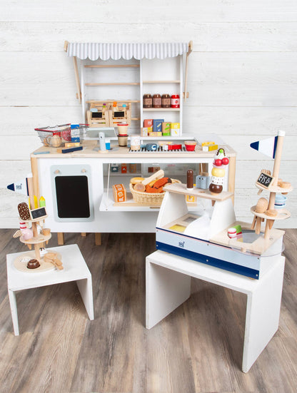 Voedselset met houten speelgoed in boodschappenmand „Fresh“ van Small Foot