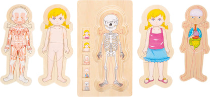 Schichtenpuzzle "Anatomie Mädchen" aus Holz von Small Foot