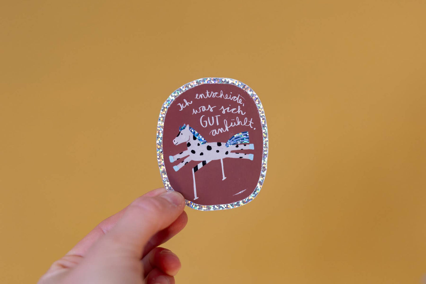 Pferde-Glitzersticker "Ich entscheide, was sich gut anfühlt" von Liesels Wicht