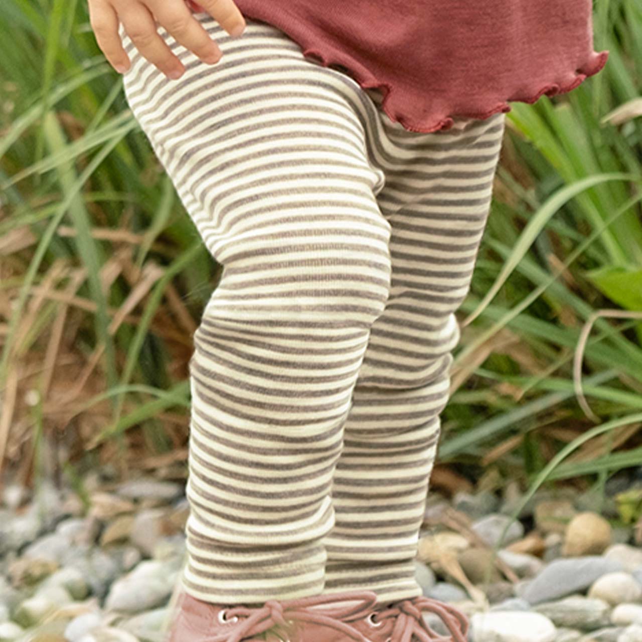 Gestreifte Baby Leggins aus 100% Wolle von Engel