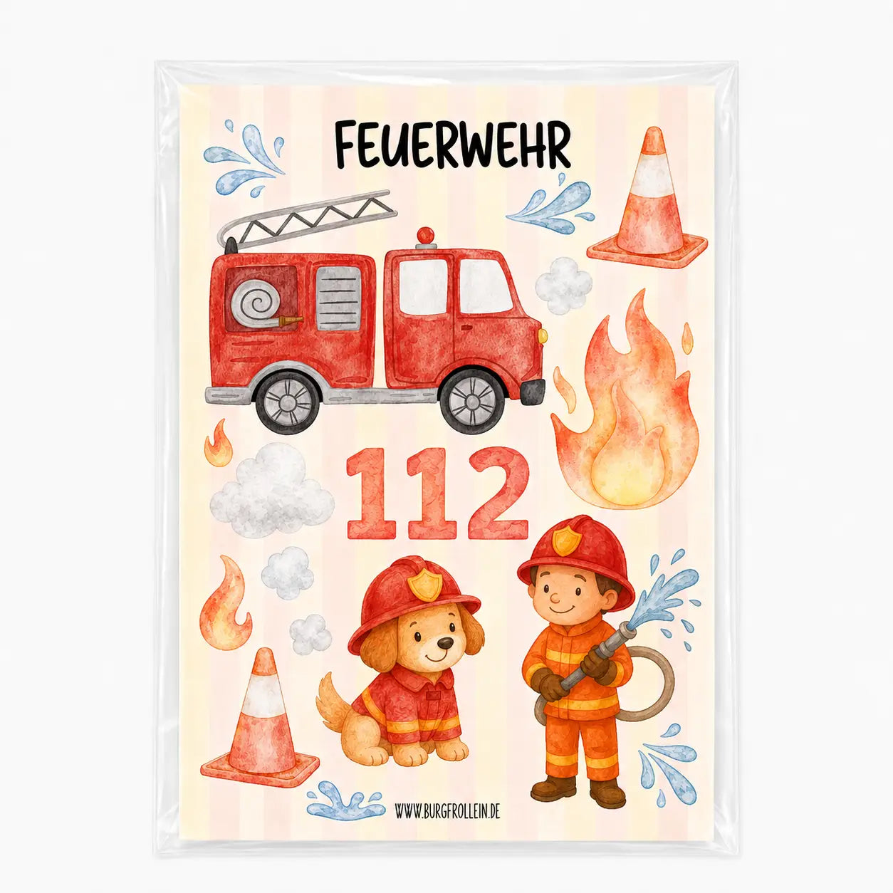 Bügelbilder Set „Feuerwehr“ zum Aufbügeln (DIN A5)