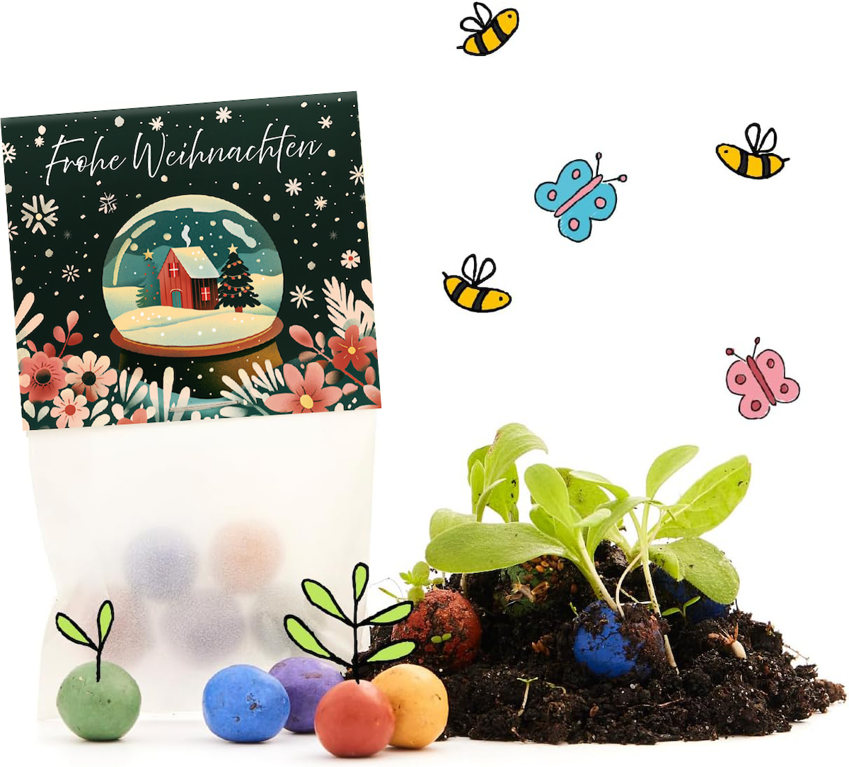 Blumenmurmeln "Frohe Weihnachten" von Stadtgärtner