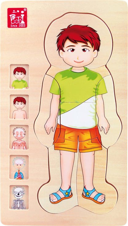 Schichtenpuzzle "Anatomie Junge" aus Holz von Small Foot