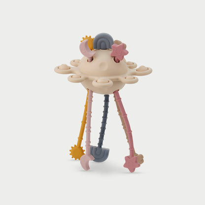 UFO Pull Toy "Earth" made of Silicone - Activity for Babies from 10 Months
