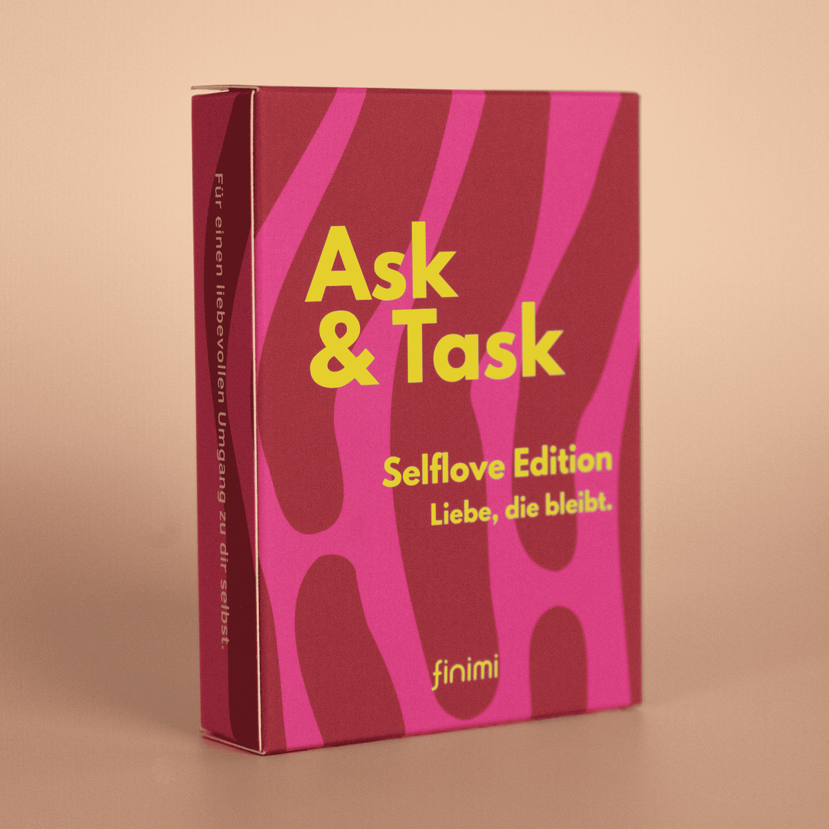 Finimi Ask & Task Selflove Edition Kartenspiel in Pink – liebevolles Geschenk zu Weihnachten oder Muttertag für mehr Selbstliebe und Achtsamkeit