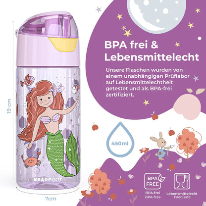 Auslaufsichere Trinkflasche mit Meerjungfrauen-Motiv für Kinder