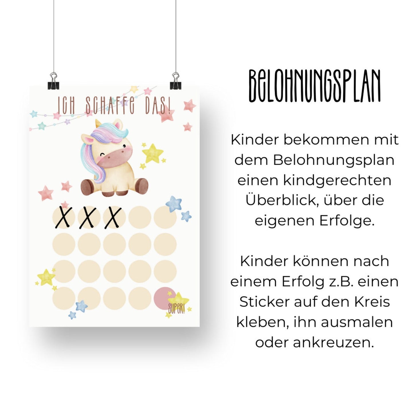 DIGITAL FILE: "Unicorn" reward chart for kids