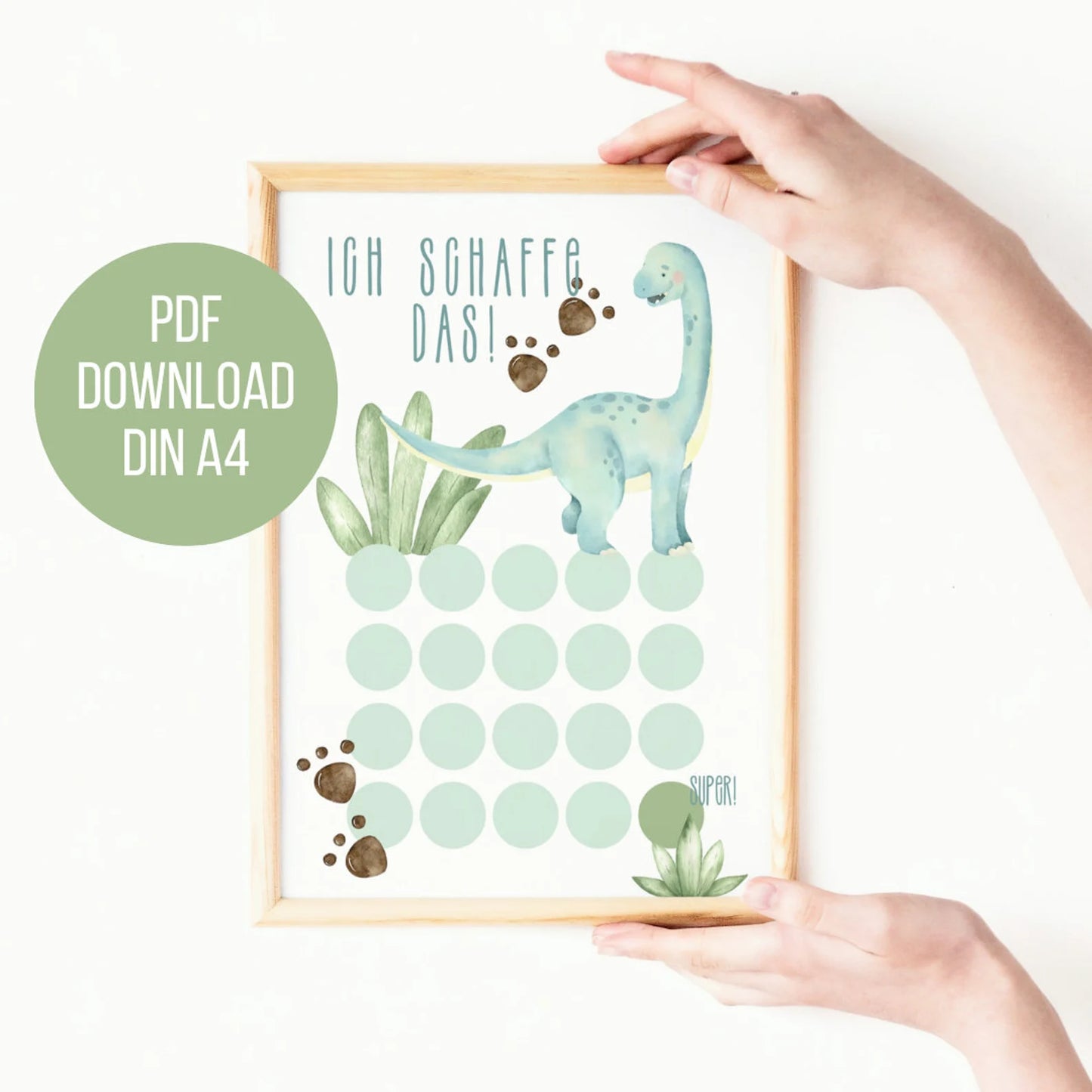 DIGITALE DATEI: Belohnungsplan "Dinosaurier" für Kinder