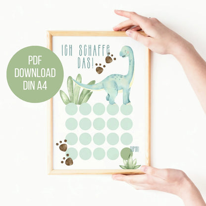 DIGITALE DATEI: Belohnungsplan "Dinosaurier" für Kinder