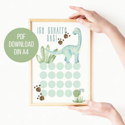 DIGITALE DATEI: Belohnungsplan "Dinosaurier" für Kinder