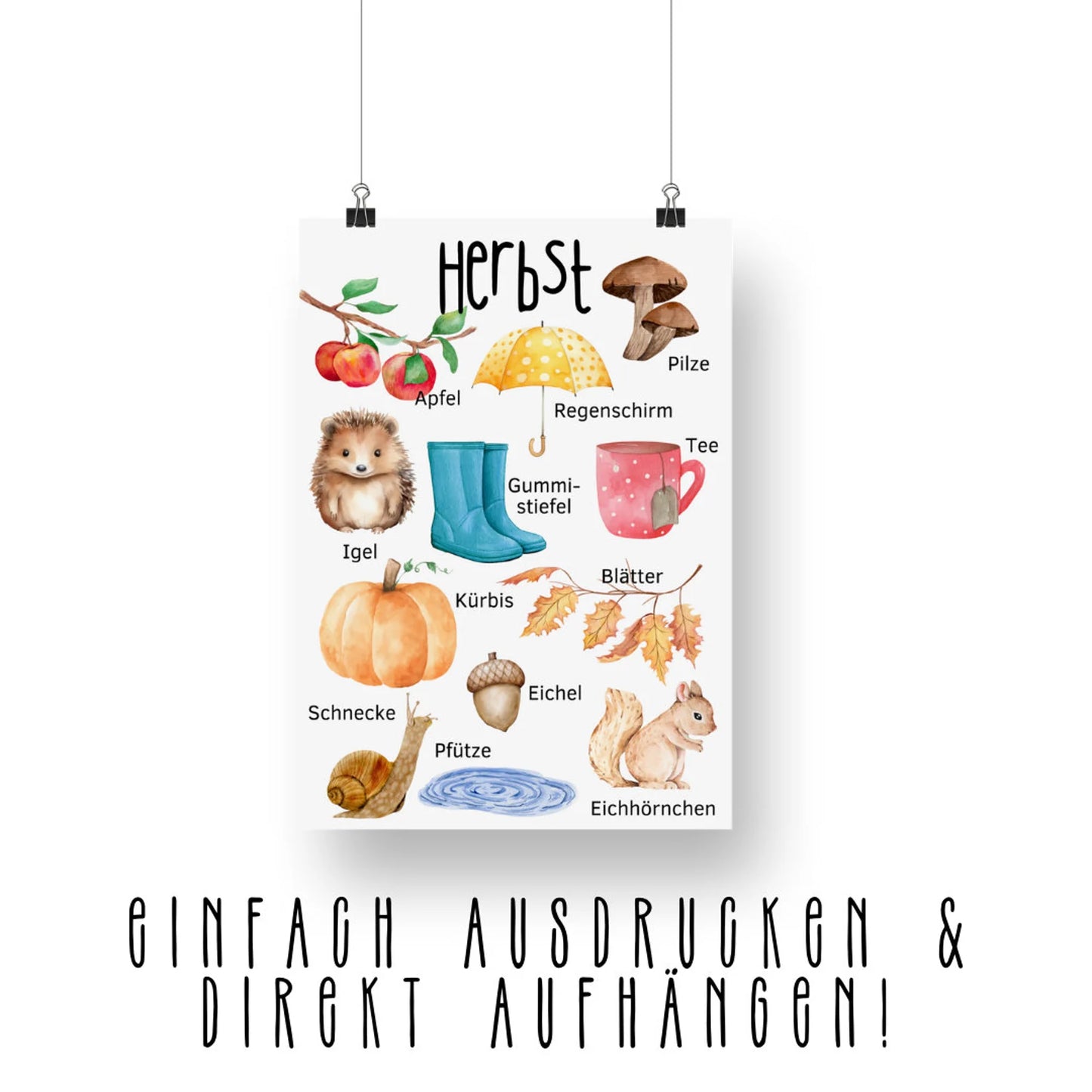 DIGITALE DATEI: Poster "Herbst" für Kinder