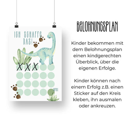 DIGITALE DATEI: Belohnungsplan "Dinosaurier" für Kinder