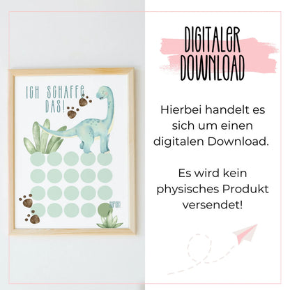 DIGITALE DATEI: Belohnungsplan "Dinosaurier" für Kinder