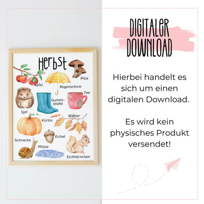DIGITALE DATEI: Poster "Herbst" für Kinder