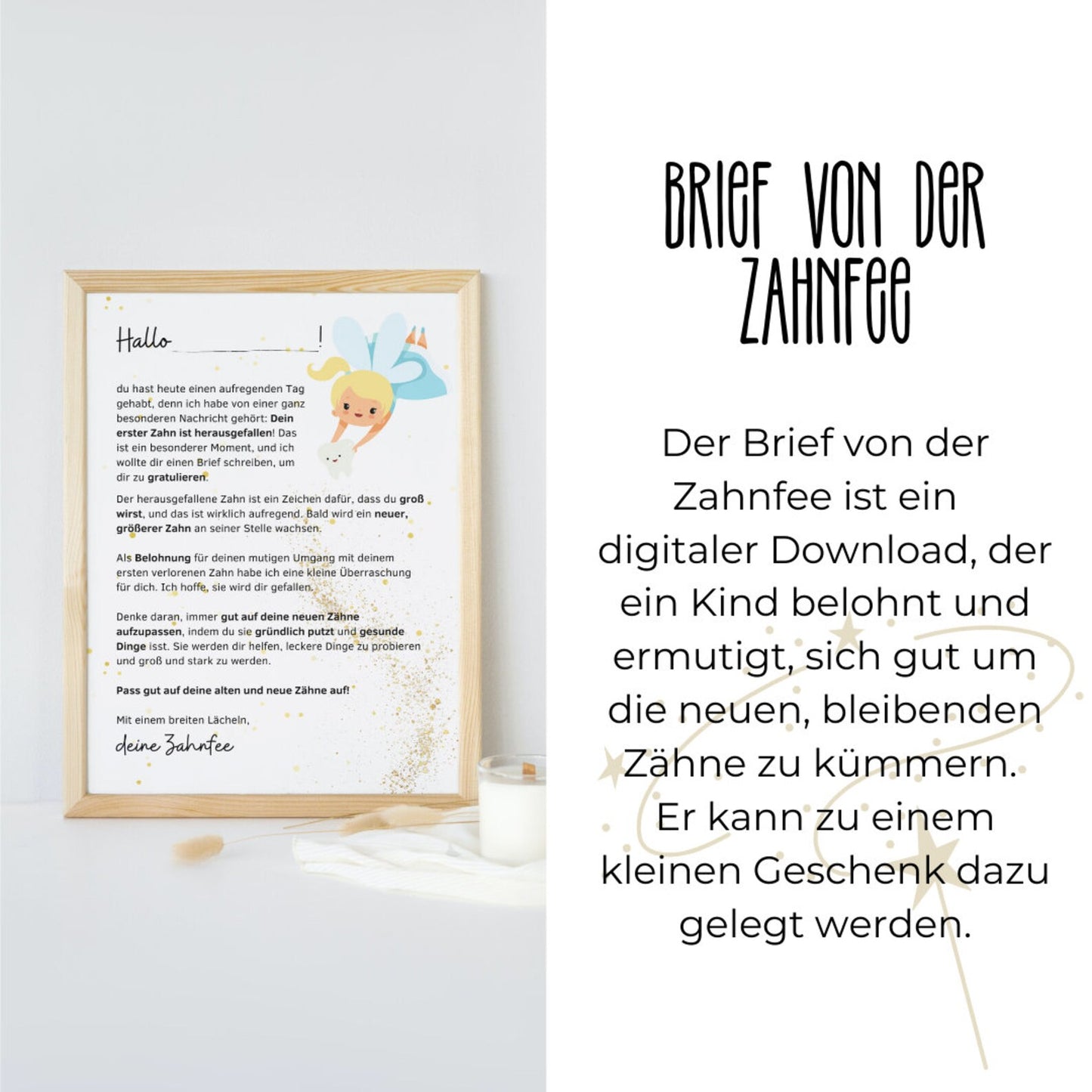 DIGITALE DATEI: Wackelzahn-Brief von der Zahnfee