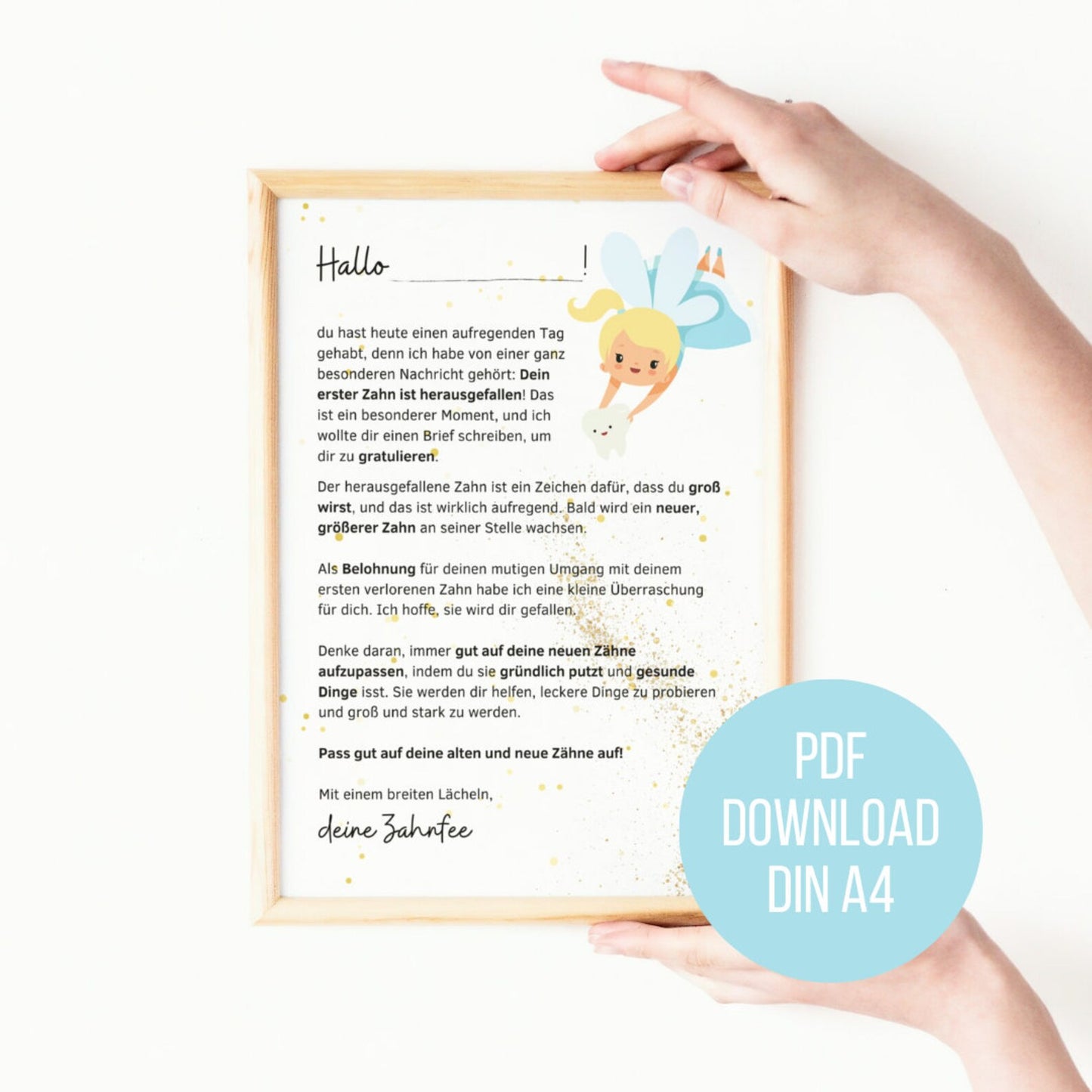 DIGITALE DATEI: Wackelzahn-Brief von der Zahnfee