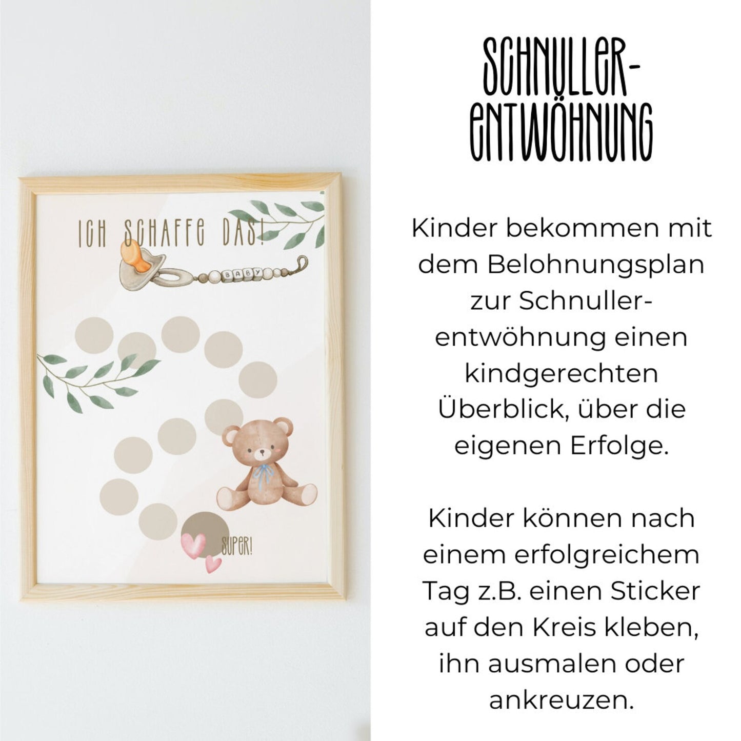 DIGITALE DATEI: Belohnungsplan zur Schnullerentwöhnung