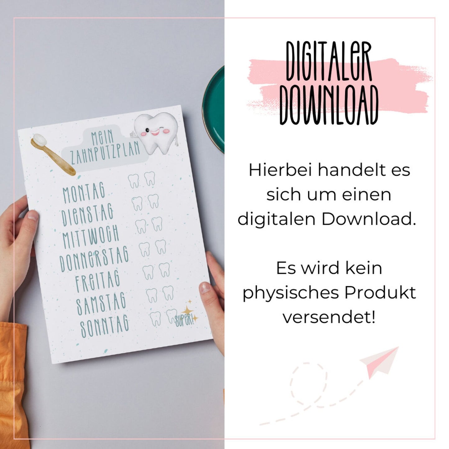 DIGITALE DATEI: Zahnputzplan für Kinder