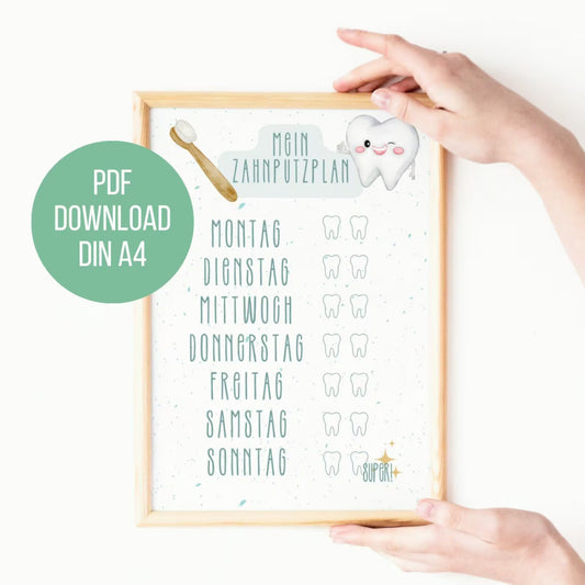 DIGITALE DATEI: Zahnputzplan für Kinder