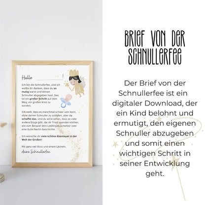 DIGITALE DATEI: Brief von der Schnullerfee zur Schnullerentwöhnung