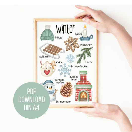 DIGITALE DATEI: Poster "Winter" für Kinder