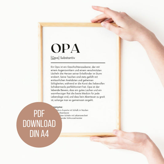 DIGITALE DATEI: Poster "Opa" als Geschenkidee