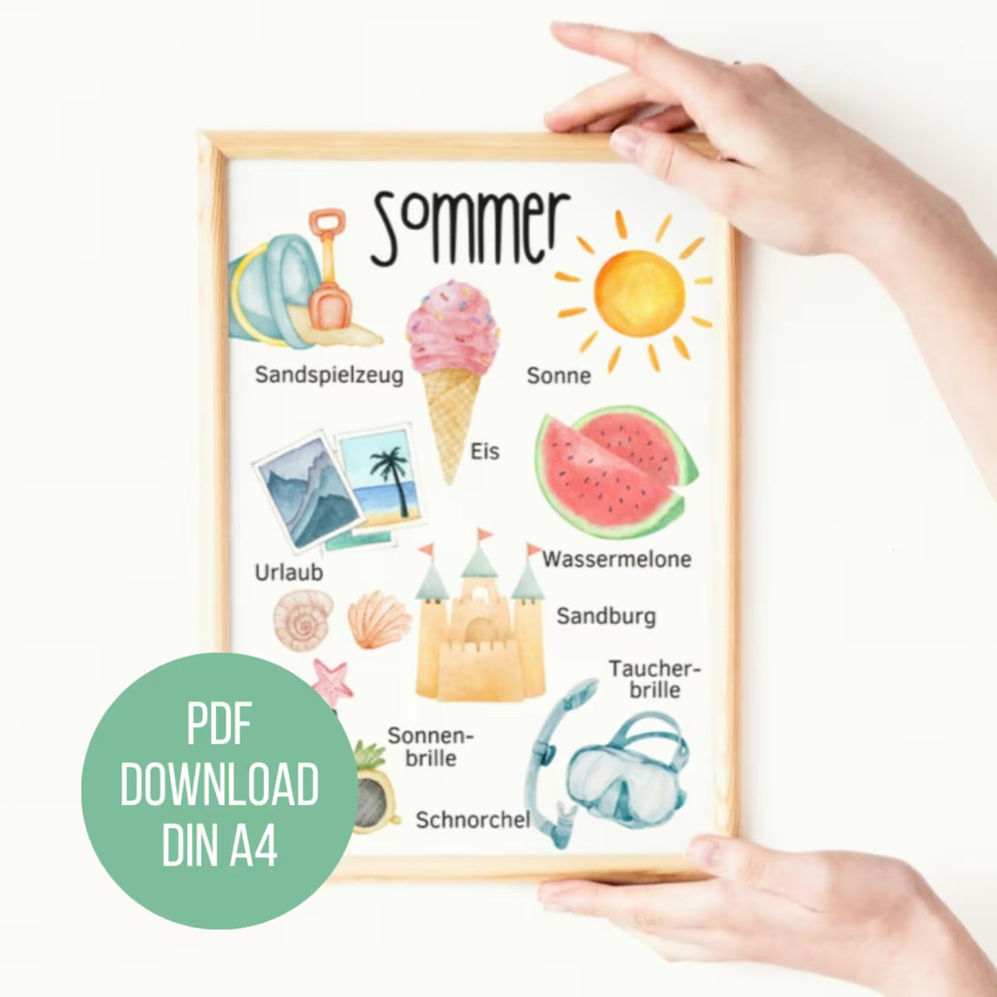 DIGITAAL BESTAND: Poster "Zomer" voor kinderen