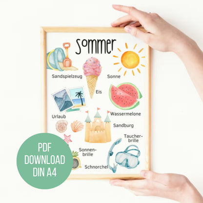 DIGITAAL BESTAND: Poster "Zomer" voor kinderen