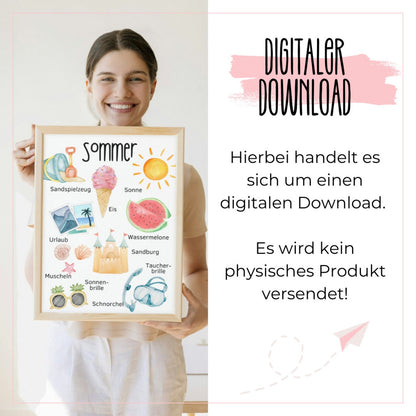 DIGITAAL BESTAND: Poster "Zomer" voor kinderen