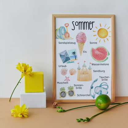 DIGITAAL BESTAND: Poster "Zomer" voor kinderen