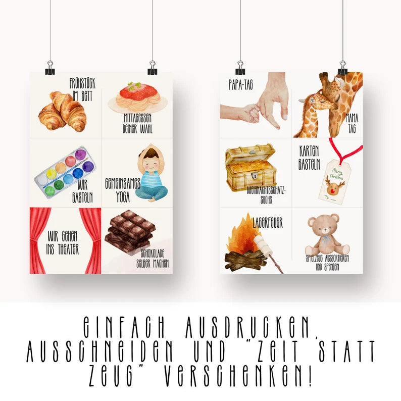 DIGITALE DATEI: Adventskalender "Zeit statt Zeug" zum Ausdrucken