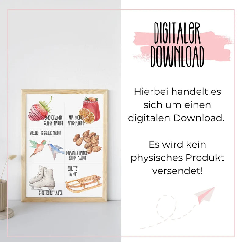 DIGITALE DATEI: Adventskalender "Zeit statt Zeug" zum Ausdrucken