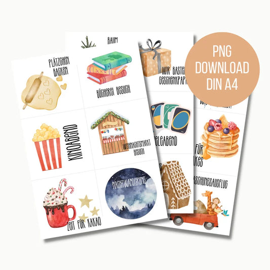 DIGITALE DATEI: Adventskalender "Zeit statt Zeug" zum Ausdrucken