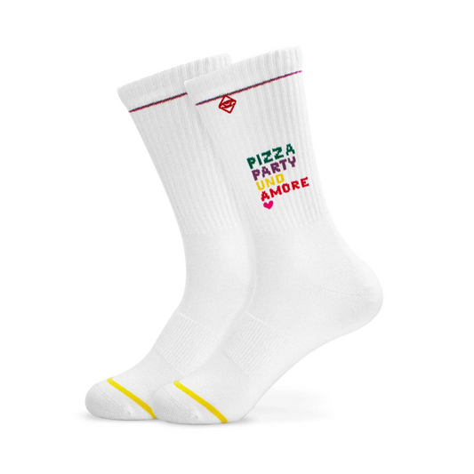 Pizza, Party und Amore - Tennissocken von J. Clay für Frauen und Männer