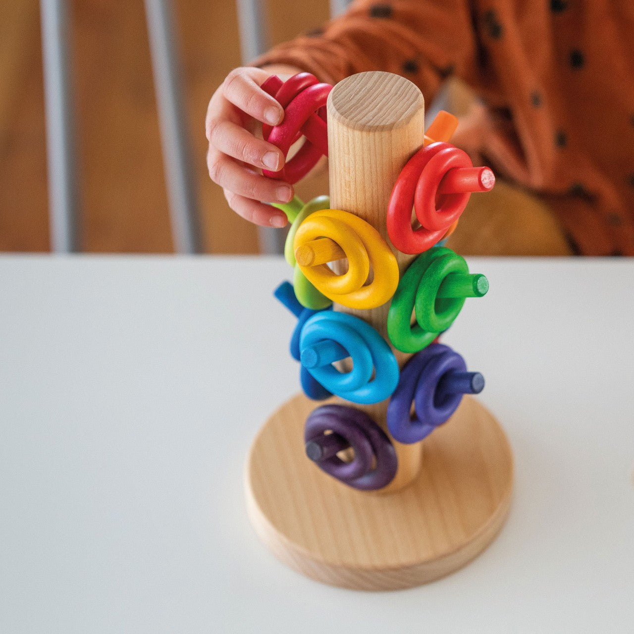 Regenboog-sorteerhulp voor bouwringen van Grimm's