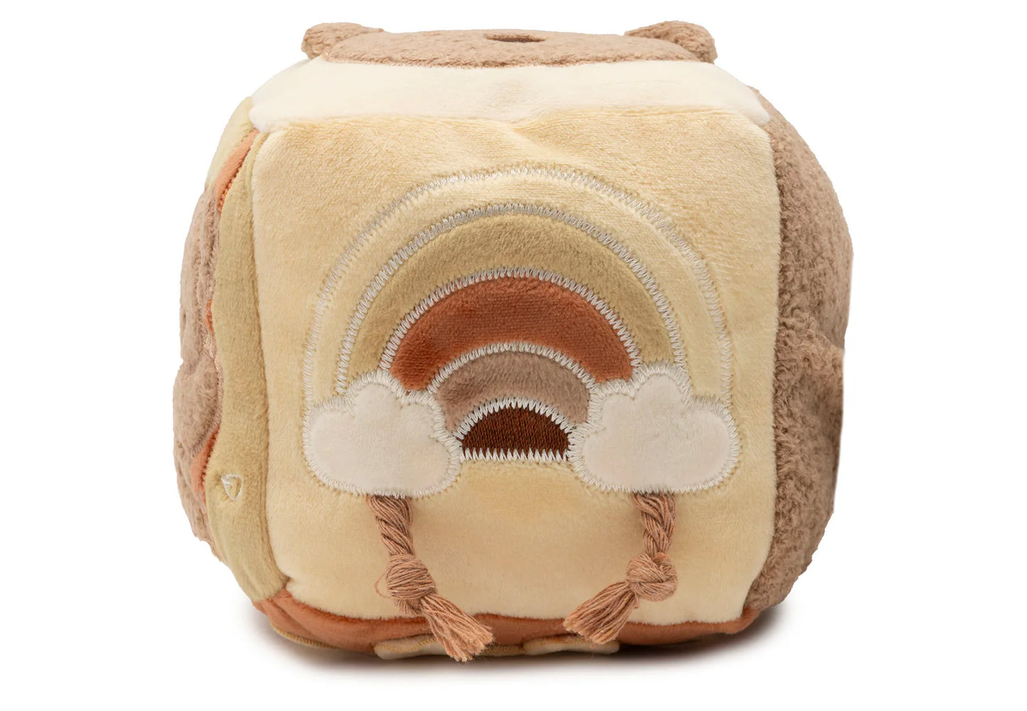 Jollein Aktivitätswürfel Kangaroots Regenbogen-Motiv – Motorikspielzeug für Babys, Geschenk zur Geburt oder Babyparty