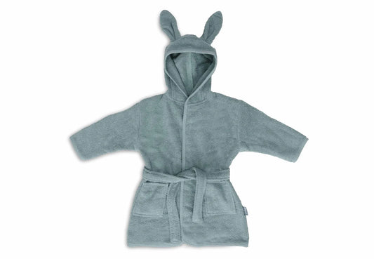 Jollein Baby-Bademantel Frottee sea green 1–2 Jahre – weicher Kinder-Bademantel mit Kapuze und Hasenohren