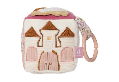 Jollein Fühlwürfel Flower Fairies Schloss-Motiv – Motorikspielzeug für Babys, Geschenk zur Geburt oder Babyparty