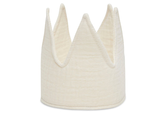 Cremefarbene Geburtstagskrone aus Stoff von Jollein – freigestellt, tolle Geschenkidee zum Kindergeburtstag