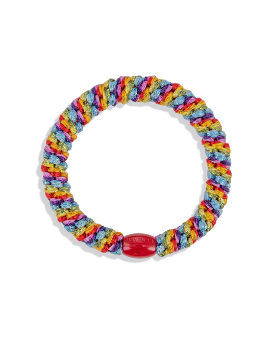 Kknekki Haargummi Circus – buntes Regenbogen-Haargummi, geflochtenes Spiral-Haargummi für Kinder und Erwachsene