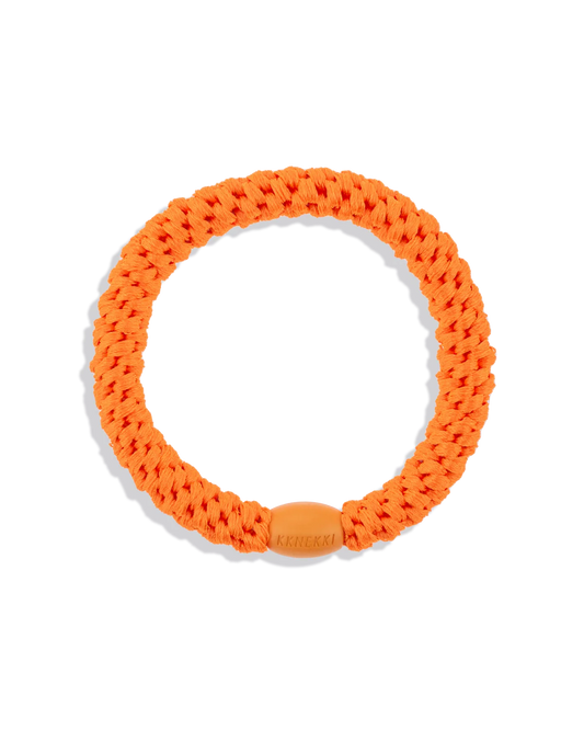 Kknekki Haargummi Neon Orange – geflochtenes Spiral-Haargummi für Kinder und Erwachsene, perfekt für Niederlande Oranje Fans