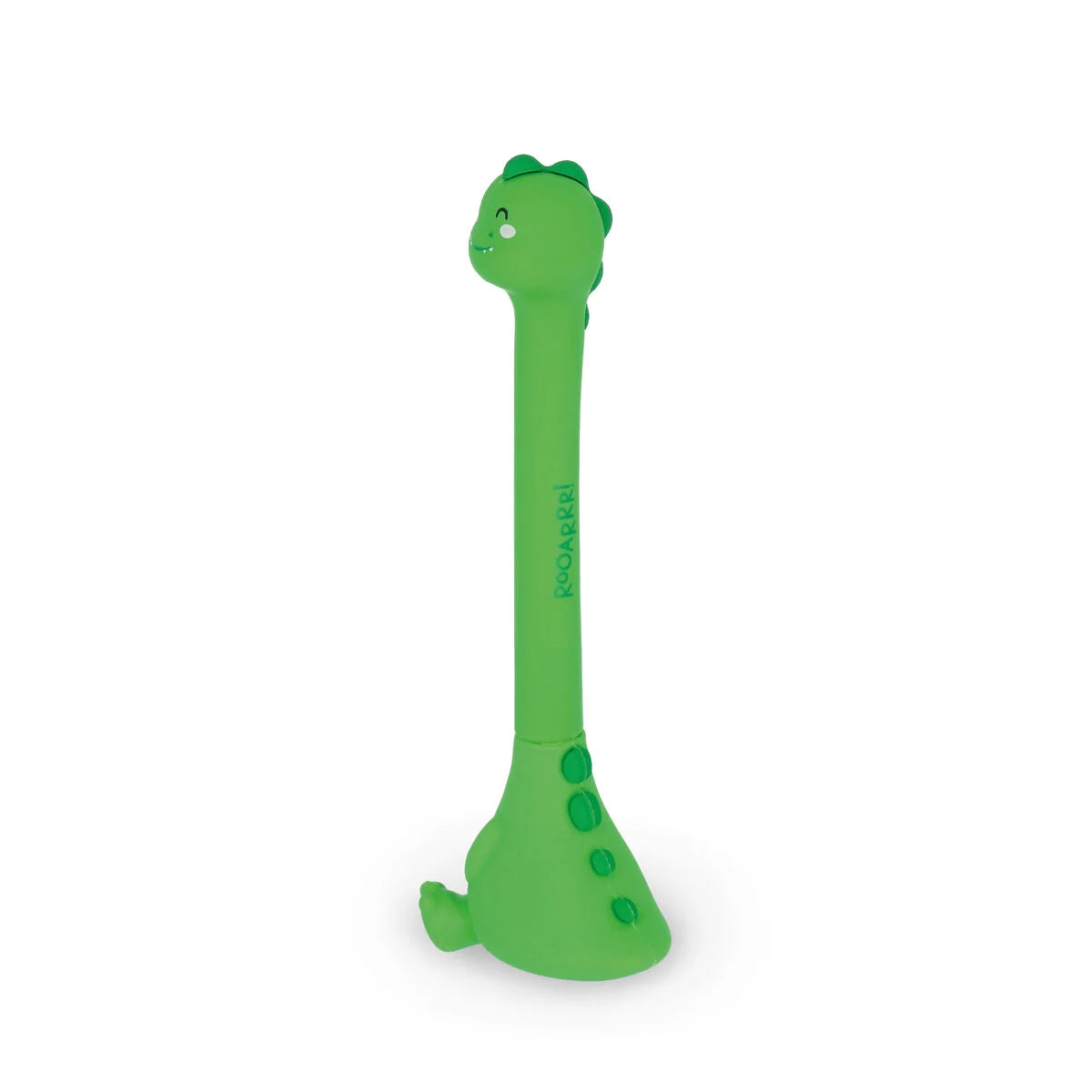 Legami Kugelschreiber Stand-Ink Ovation Dinosaurier freigestellt auf Standfüß – grüner Tier-Stift in Gesamtansicht, Geschenkidee zur Einschulung für die Schultüte