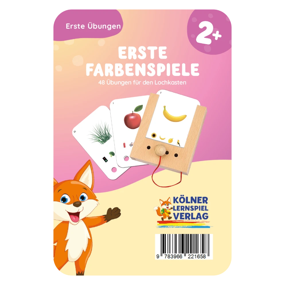 Kartensatz "Erste Farbenspiele" vom Kölner Lernspielverlag für den Lochkasten – Lernkarten ab 2 Jahren