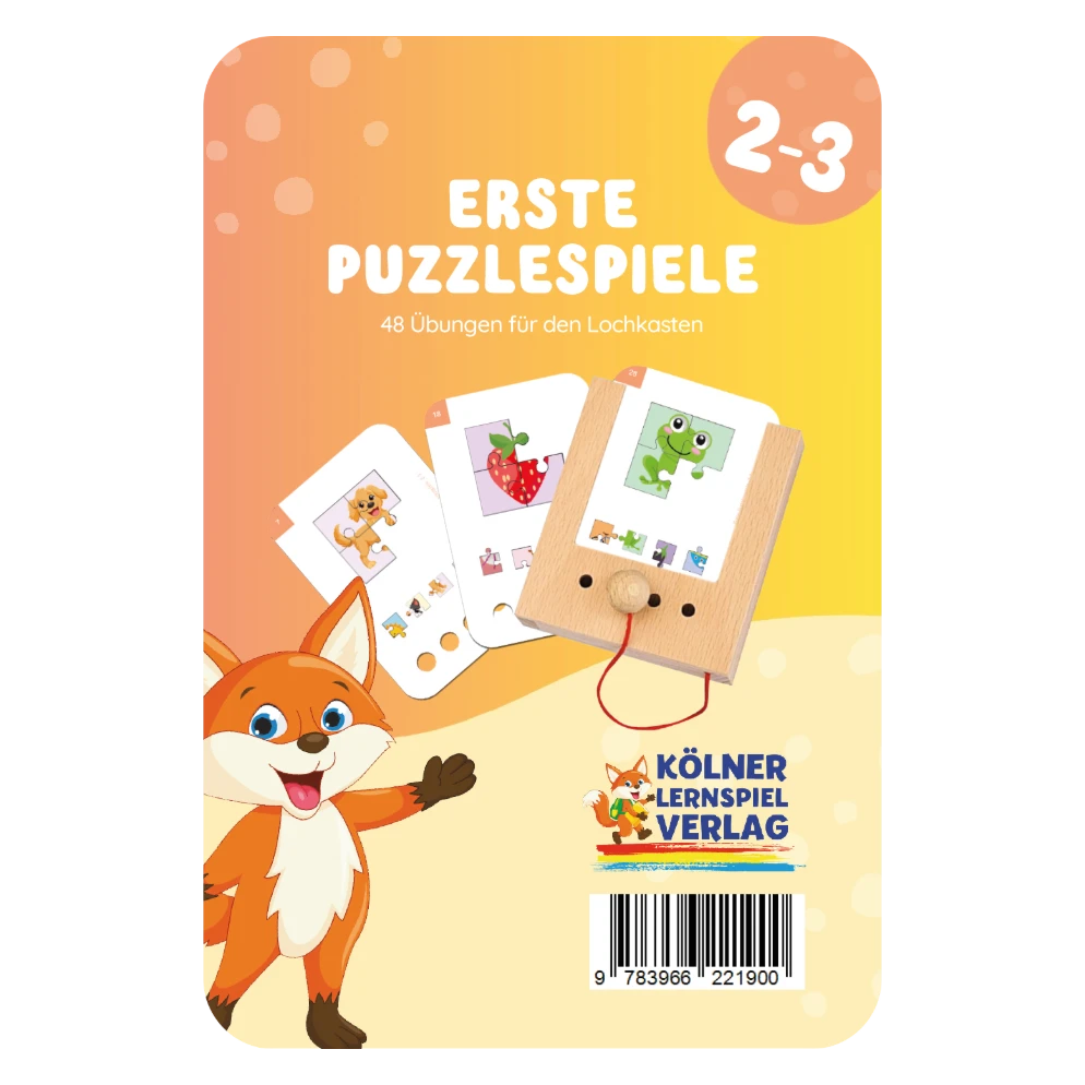 Kartensatz "Erste Puzzlespiele" vom Kölner Lernspielverlag für den Lochkasten – Lernkarten ab 2-3 Jahren