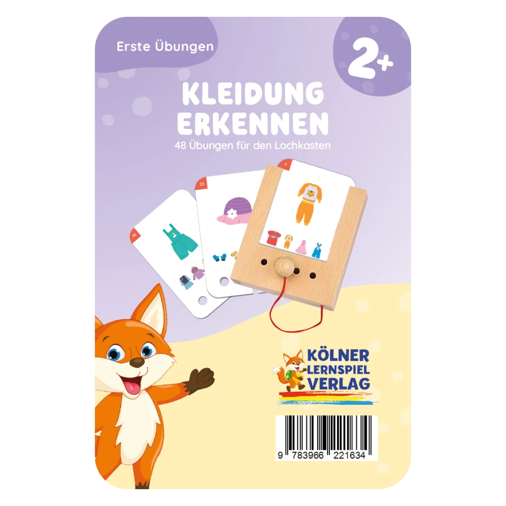 Kartensatz "Erste Übungen: Kleidung erkennen" vom Kölner Lernspielverlag für den Lochkasten – Lernkarten ab 2 Jahren
