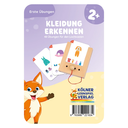 Kartensatz "Erste Übungen: Kleidung erkennen" vom Kölner Lernspielverlag für den Lochkasten – Lernkarten ab 2 Jahren
