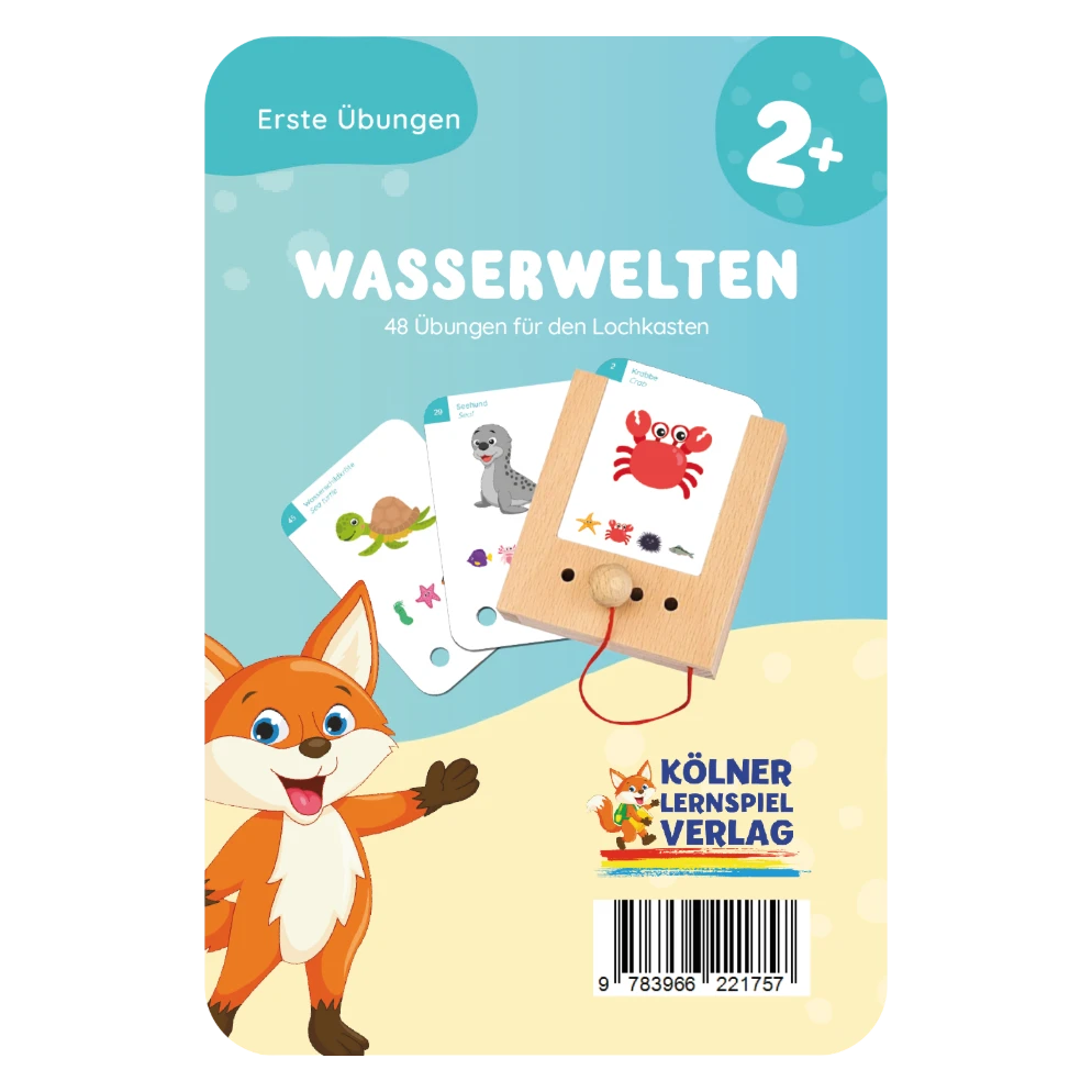Kartensatz "Erste Übungen: Wasserwelten" vom Kölner Lernspielverlag für den Lochkasten – Lernkarten ab 2 Jahren