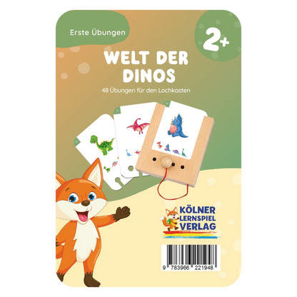 Kartensatz "Erste Übungen: Welt der Dinos" vom Kölner Lernspielverlag für den Lochkasten – Lernkarten ab 2 Jahren