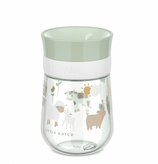 Little Dutch 360° Trinklernbecher Little Farm mit Bauernhoftieren, 300ml – praktisches Geschenk zur Geburt oder zum Kitastart für selbstständiges Trinken