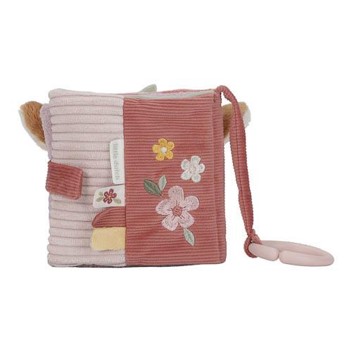 Little Dutch Buggybuch Fairy Garden in Rosa mit Blumen-Stickerei, Fühl-Labels und Ring zum Befestigen – Babybuch für Kinderwagen und Maxi-Cosi bei Burgfrollein